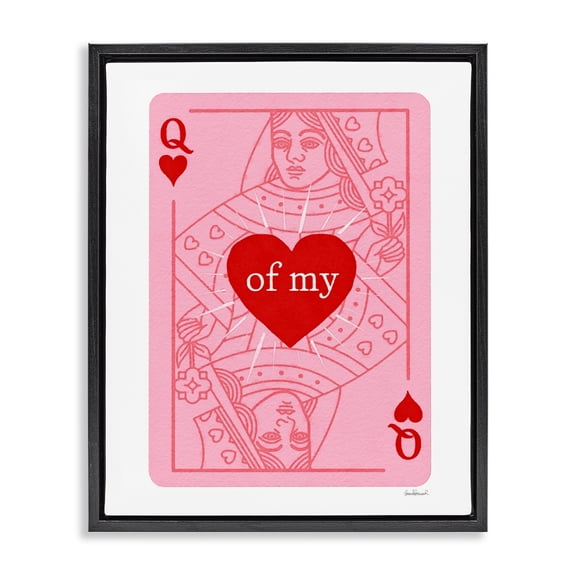Queen Of My Heart Black Framed Floater Canvas Wall Art, design by Amanda Greenwood