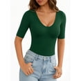 thumbnail image 2 of MOYIKO Womens Half Sleeve Tops Scoop Neck Slim Fitted Basic Tee Shirts 2026 Trendy Casual Clothes, 2 of 7