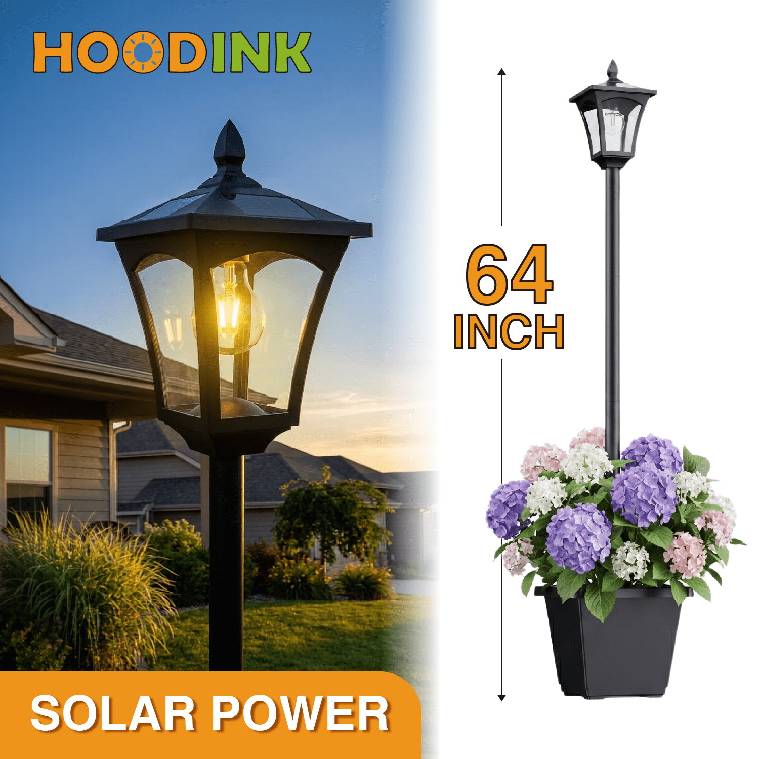 HOODINK, Solar Outdoor Lamp Post, 73