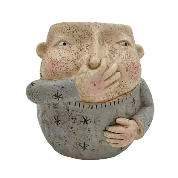 BNNG Face Planters Pots Head, Cute Plant Pots, Boys and Girls Pinch Nose Design Face Succulent Pot, Head Planter for Home, Office, Desktop, Patio Head Planter Pot Face Flower Pots for Plants