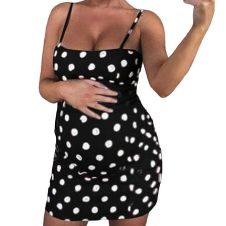 2019 hot sales Women Sexy Polka Dot Maternity Pregnant Sleeveless Nursing Boho Mini