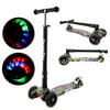 Kick Scooter For Kids 3 Wheel Scooter Lean To Steer 4 Adjustable Height Glider Ride On PU ABEC-7 Flashing Wheels for Children 3-12 Year Old