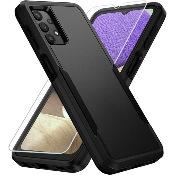 MYKOMI Galaxy A32 5G Case,with Screen Protector [Military Grade Drop Tested] Heavy-Duty Tough Rugged Lightweight Slim Shockproof Protective Case for Samsung Galaxy A32 5G