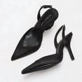 thumbnail image 7 of On feet & in love Women's Satin Pointed Toe Slingback Heels - Adjustable Ankle Strap Stiletto Dress Pumps, 7 of 7