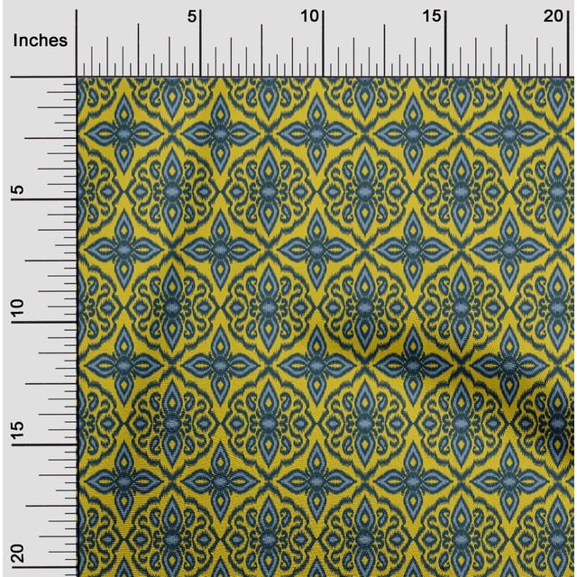 oneOone Cotton Flex Fabric Paisley & Floral Ikat Print Sewing Fabric BTY 40 Inch Wide