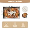 thumbnail image 6 of Smile Buffalo Check Plaid Fall Table Placemats 12 x 18 Set of 6, Harvest Thanksgiving Pumpkins Mushrooms Birdhouse Maple Leaves, 6 of 7