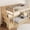 Natural, variant on Twin over Twin Floor Bunk Bed with Storage Ladder, Solid Pine Construction, Low-Profile Design, Full-Length Guardrails, No Box Spring Needed, Natural