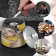 thumbnail image 6 of WOBOGO Lemonade Girl Ashtray with Lid Stainless Steel Smokeless Odorless Windproof for Home Bedroom Office Desk Patio Outdoor Balcony, 6 of 7