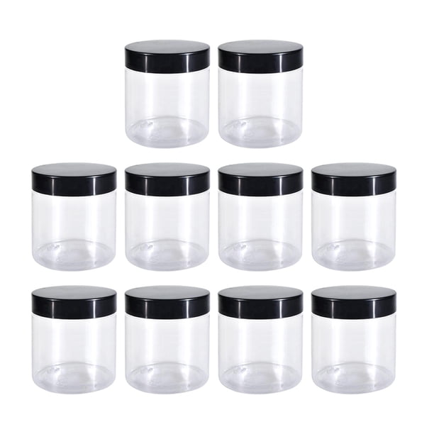 Tarro para mascotas con tapa redonda apilable, reutilizable, ligero, transparente, latas de cocina para 10 unidades de 300 ml.