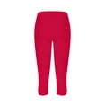 thumbnail image 5 of JULMCOMO Capri Pants for Women High Waisted Comfy Stretchy Yoga Pants Lounge Summer Workout Sports Compression Trousers Red M, 5 of 5