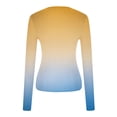 thumbnail image 6 of BLVB Womens Fall Spring Tops Trendy Gradient Crew Neck Long Sleeve Basic Blouse Casual Slim Comfy Plus Size T-Shirts, 6 of 6