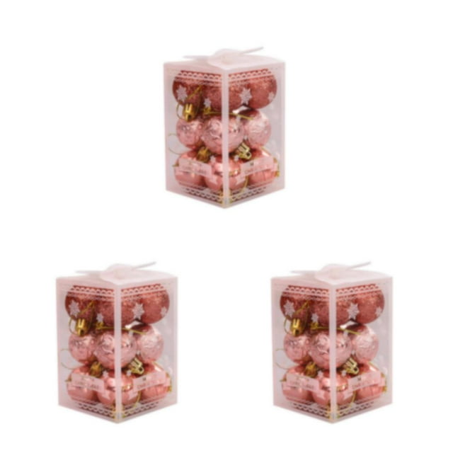 kurtrusly 12pcs/set Elegant And Delicate Christmas Tree Balls Durable Construction rose gold 3Set