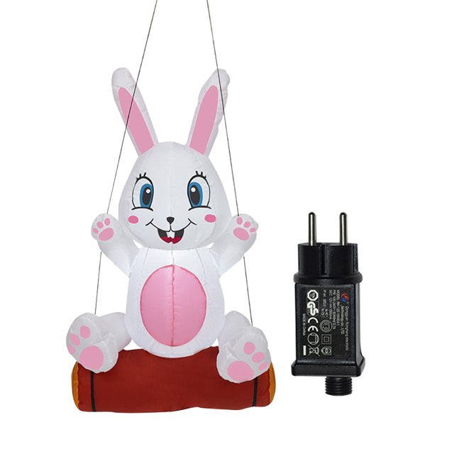 Conejito Inflable Conejo inflable de Pascua con luz LED para decoraciones de jardín UE Ehuebsd Libre de BPA