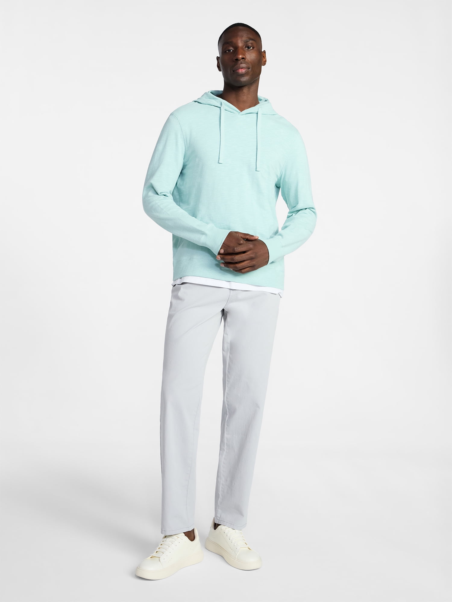 George Men's and Big Men's Slub Hoodie with Long Sleeves, Size S-3XL