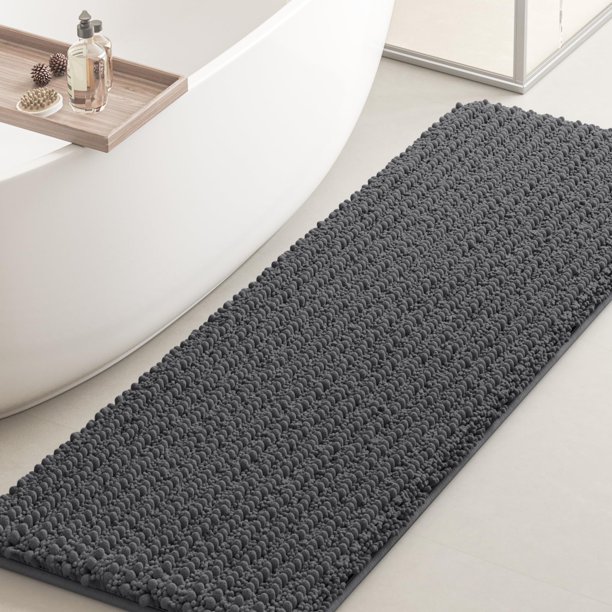 Alfombra de baño ACCUMTEK Upgrade Luxury Grey 120x60 cm Chenille
