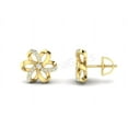 thumbnail image 2 of Accent Spiral Flower Stud Earrings For Women 14K Yellow Gold Plating Over Silver D/VVS1 White Round Diamond Stud Earrings For Women, 2 of 3