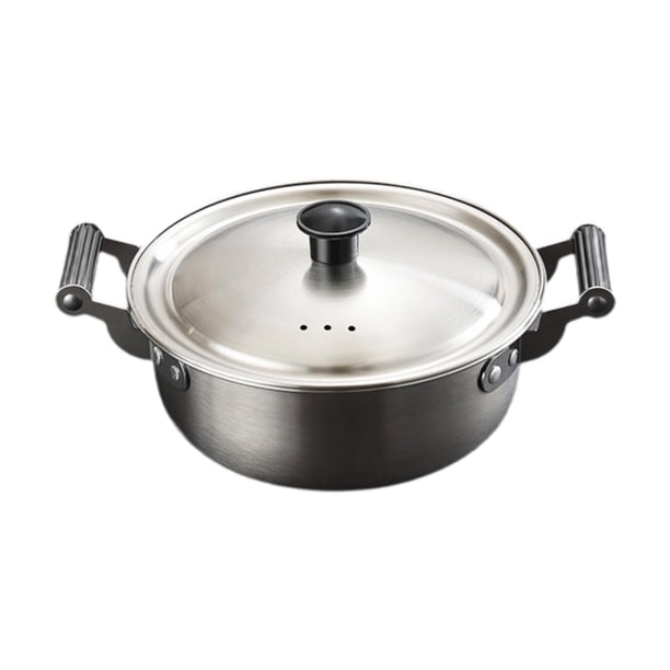 Olla para ramen coreana, de acero inoxidable, para sopa, de calentamiento rápido, utensilios de cocina 22 centímetros