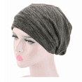thumbnail image 6 of American Notions Satin Lined Sleep Cap Beanie Slouchy  for Hair Care Chemo Hat Army Green, 6 of 6