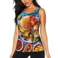 thumbnail image 2 of Picia Vibrant Picnic Food Spread Pattern Women's Workout Tank Top,Breathable Activewear,Slim Fit Athletic Top,Versatile Workout Moisture-wicking top-Medium, 2 of 9