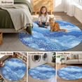 thumbnail image 6 of Summer Sea Corals Round Living Room Rugs 4 ft, Nautical Coastal Abstract Watercolor Ocean Waves Washable Area Rug with Non-Slip Sturdy Edge Binding Round Carpet for Entryway Kitchen Bedroom Bathroom, 6 of 9