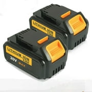 Mrupoo 2Pack 20V 6.0Ah Lithium-ion Battery for Dewalt DCB200 DCB203 DCB204 DCB205