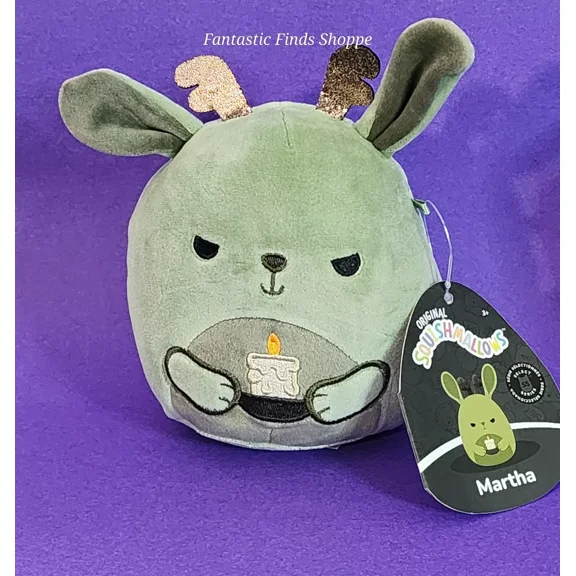 Squishmallows Select Series Martha the Green Jackalope w/ Candle 5" NWT