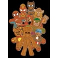 thumbnail image 2 of Girl's Marvel Christmas Gingerbread Avengers Graphic Cropped T-Shirt Black X Large, 2 of 3