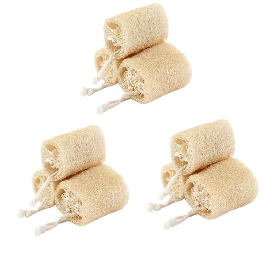 Natural Loofah Sponge Scrubber | 9-Pack Kitchen Cleaning Pads | Pot & Pan Scrub Brush | Non-Scratch Dishwashing Cloth | Absorbent & Grease-Free | 5.5x8cm