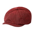 thumbnail image 2 of Tnobhg Men Autumn Winter Classic Herringbone Pattern Octagonal Hat Extended Brim Beret Hat Newspaper Painter Hat Fashion Accessories, 2 of 8