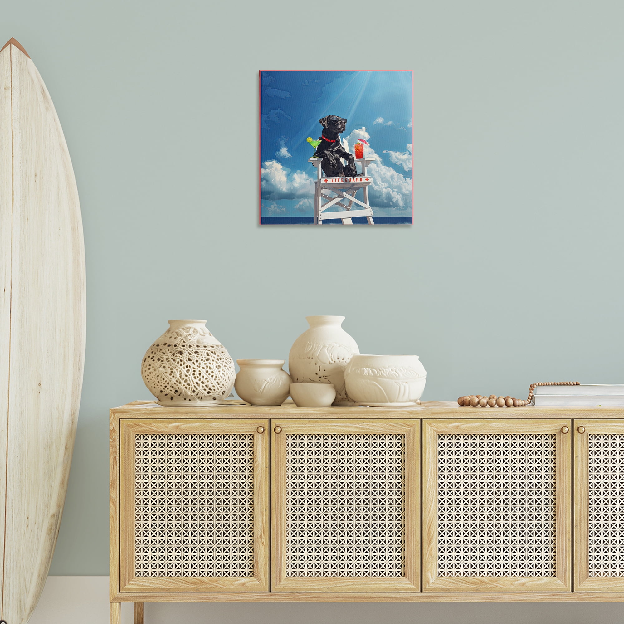 Stupell Industries Guard Dog Lifeguard Nautical & Beach Painting Wrapped Canvas Art Print Wall Art, 24 x 24