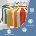 thumbnail image 4 of Odenmar 60 Inch Round Tablecloth, Waterproof Washable Table Cover, Colorful Sunburst Stripe Table Cloth for Dining Table, Indoor Outdoor Patio Picnic Farmhouse Decor, 4 of 7