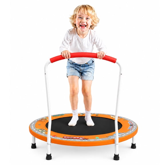 LIZEVINC 36" Trampoline Indoor Trampoline with Handle,Orange
