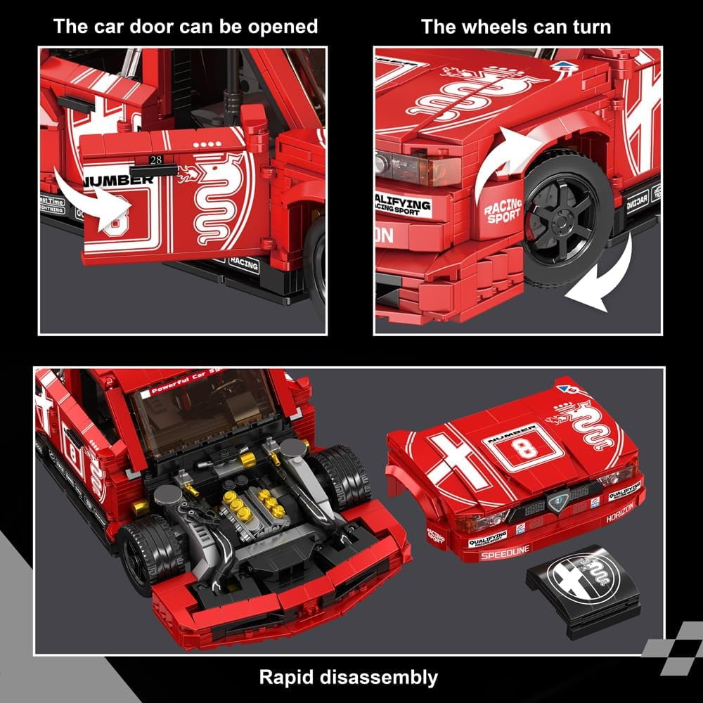 Racing Car Model Building Kit Collectible Display Toy for Adults for Car Enthusiasts and Supercar Fans