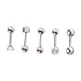 thumbnail image 3 of KONTONTY 5 Pairs Earring Set Barbell Earrings For Women Helix Piercing Jewelry, 3 of 8