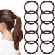 thumbnail image 1 of 10 Pcs Hair Ties Elastic Hair Bands Stretchy Hair Ties No Damage Women Hair Ties For Thick Hair (Dark brown), 1 of 3