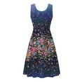 thumbnail image 5 of USSUMA Sundresses for Women Casual Summer - Summer Dresses for Women Beach Floral Tshirt Sundress Sleeveless Casual Loose Swing A Line Tank Dress, 5 of 5