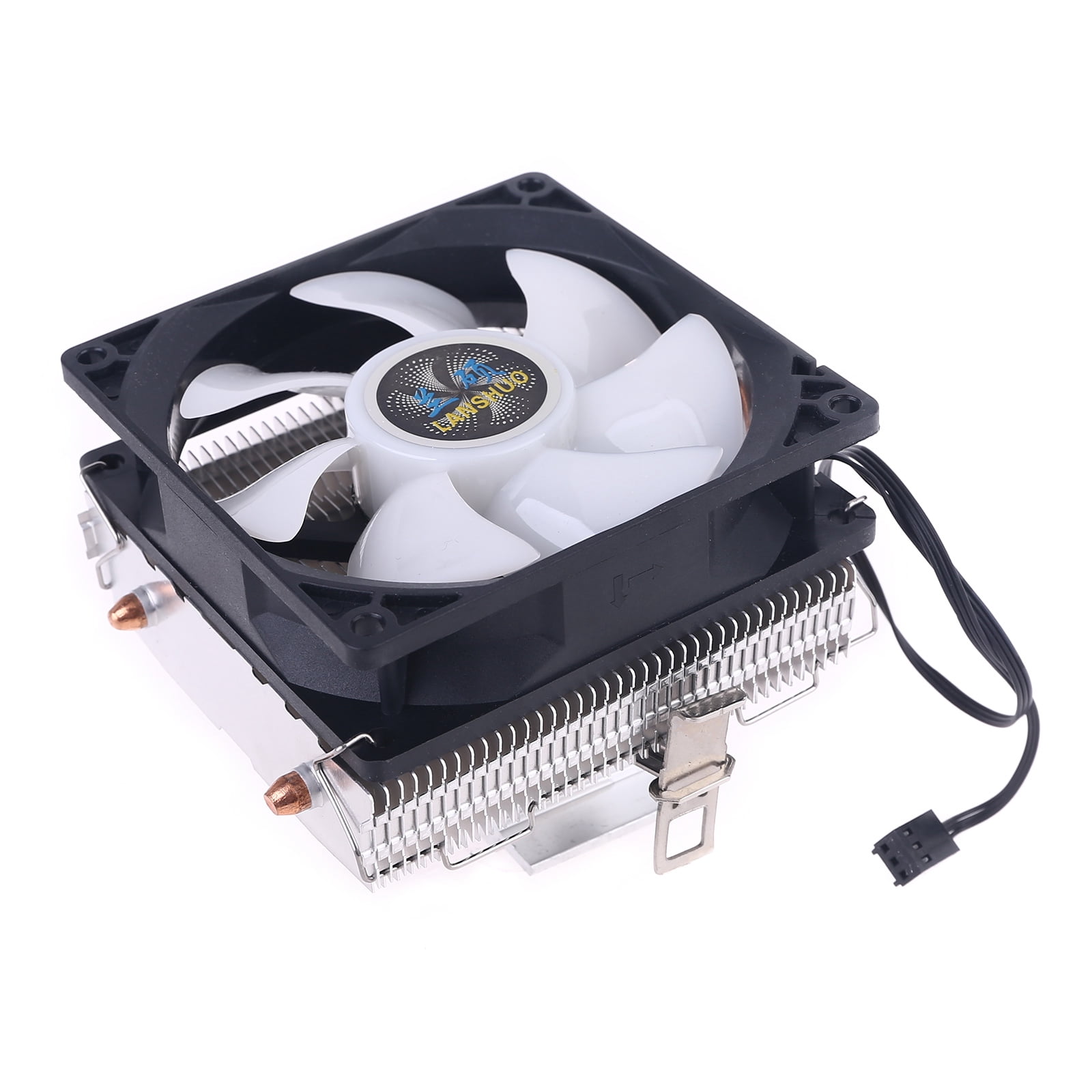 Drrntien Silent CPU Cooler LGA/2011/115X/775 3 Pin PC Cooling Radiator 2 Copper Tubes 5 Colors LED Cooling Fan