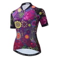thumbnail image 3 of Camiseta de ciclismo para mujer, camiseta de ciclismo de montaña, ropa de montar, blusa de ciclista femenina de verano, ropa de ciclismo de carreras para mujer, azul y rojo, 3 of 5