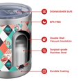 thumbnail image 4 of 12oz Tumblers Orange Green White Checkerboard Checkered Vacuum Insulated Stainless Steel Travel Tumbler Cups Mug with Lid and Straw for Beer,Coffee,Beverages with Cleaning Brush for Cold Hot Drinks, 4 of 5