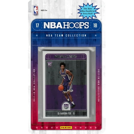 Sacramento Kings 2017 2018 Hoops Basketball Factory Sealed 12 Card NBA Licensed Team Set with DeAaron Fox and Frank Mason Rookie Cards