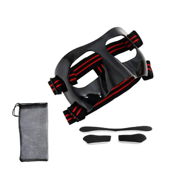 Protector nasal para nariz rota, cubierta facial protectora ajustable con Negro Rojo