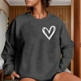 thumbnail image 2 of WEAIXIMIUNG Plus Size Sweatshirts for Women 3X Oversized Women's Oversized Sweatshirt Heart Print Pullover Top Loose Solid Color Fashion Long Sleeve Fall Crew Neck Sweatshirt, 2 of 4