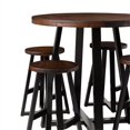 thumbnail image 4 of 5-Piece Distressed Solid Wood Counter Height Dining Set - Mahogany / Black, 4 of 6
