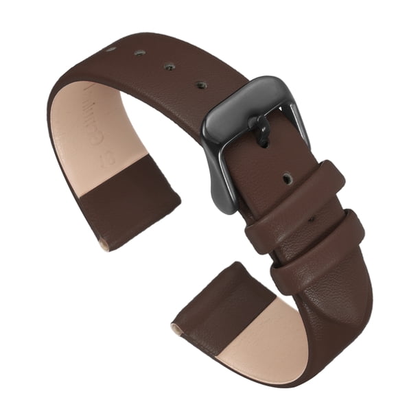 Correa de Cuero Uxcell Correa de Reloj de Cuero Lisa y Plana para Hombres y Mujeres Marrón Oscuro, Negro 18mm