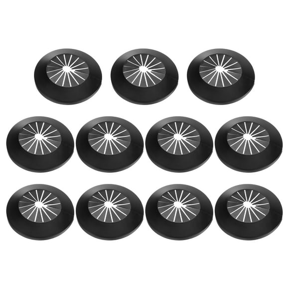 11PCS Pipe Cover Decor 1.8in/45mm Flange Pipe Cover Decor PP Plastic, Black