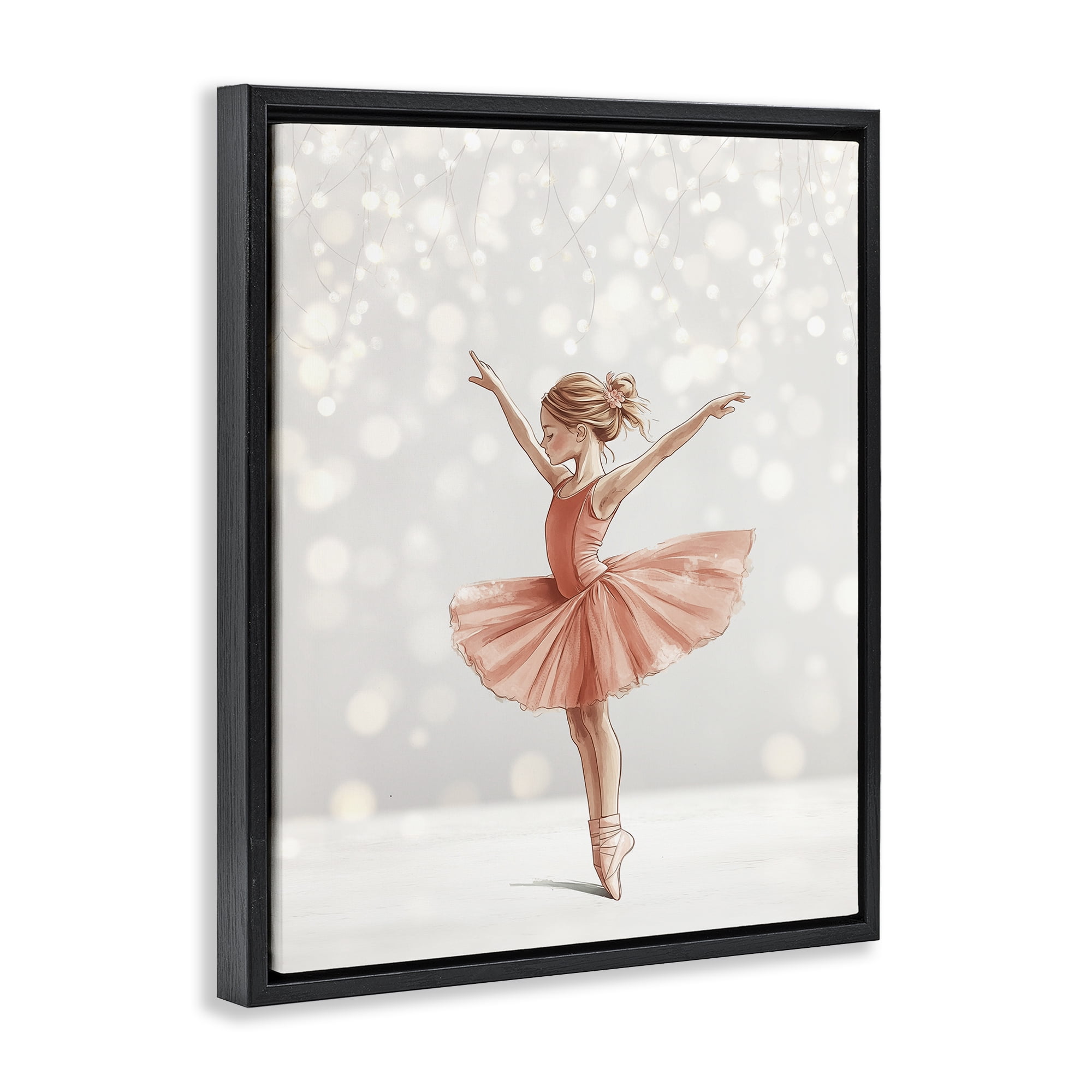 Stupell Industries Dancer In The Light Black Framed Floater Canvas Wall Art, design by Christine Simpson Art