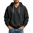thumbnail image 7 of Yutgune Men's Basic Pullover Hoodie, Plain Solid Long Sleeve Hooded Sweatshirt for Casual Everyday Wear, 7 of 7