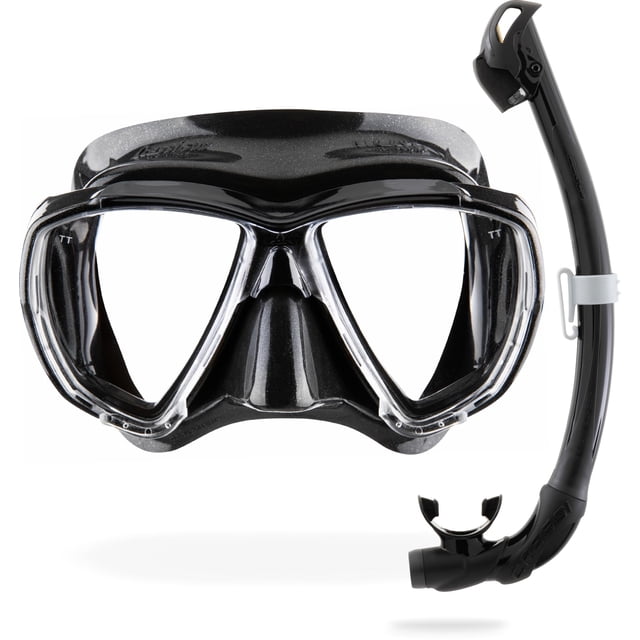 Kit de máscara y snorkel Cressi Big Eyes Seal Dry negro