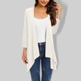 thumbnail image 2 of ZKIRBJV Summer Sweaters 3/4 Sleeve Cardigan Sweaters for Women Lightweight Open Front Shrug Cardigan Floral Print Dressy Casual Boho Cardigan Capes Beige L, 2 of 5