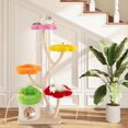 thumbnail image 4 of Gymax 64'' Multi-layer Cat Tower w/4 Colorful Flower-shaped Platforms Scratching Posts, 4 of 9